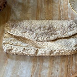 Hand beaded vintage clutch